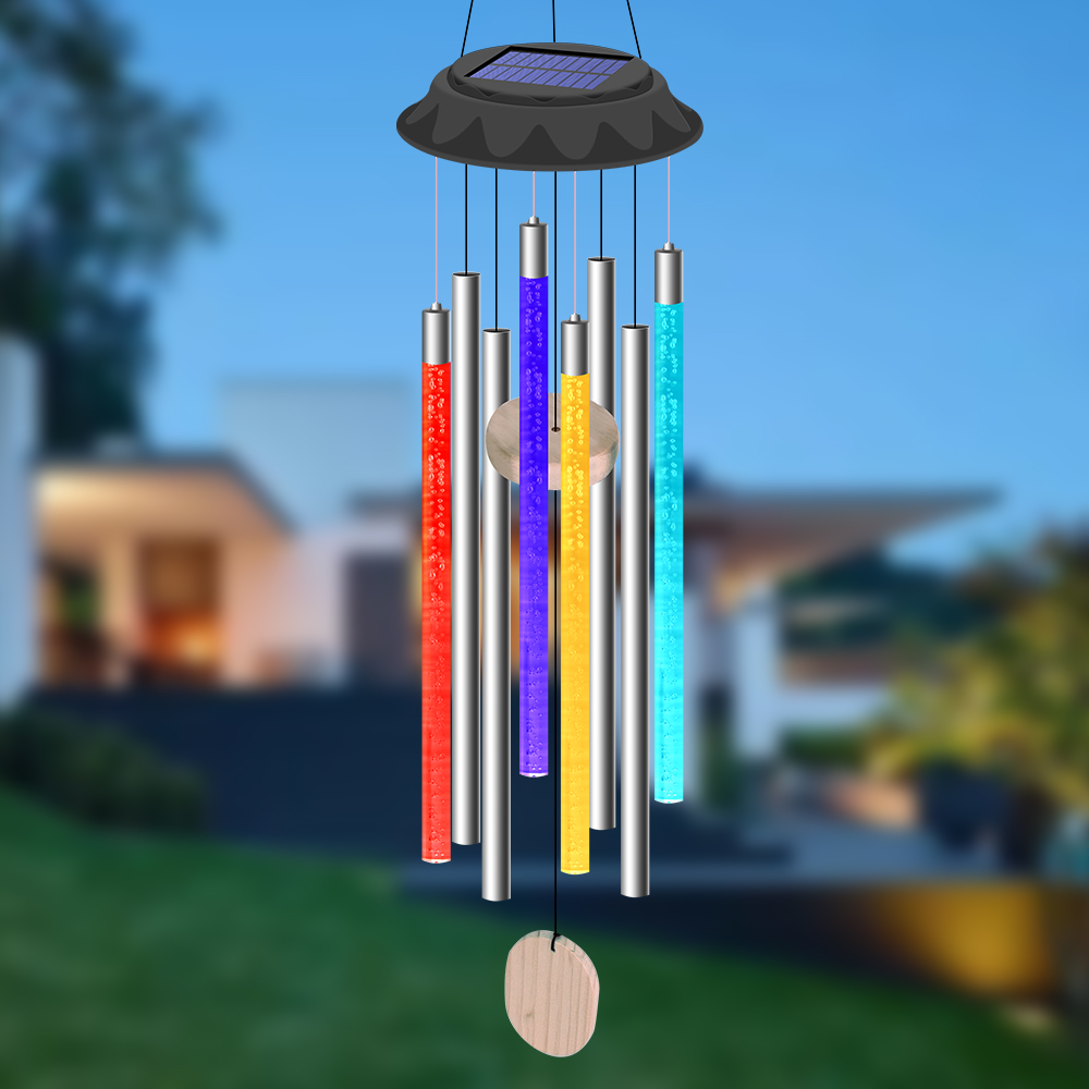 Wind Chime Tubular - Solarna lampa Led z dzwonkiem wietrznym