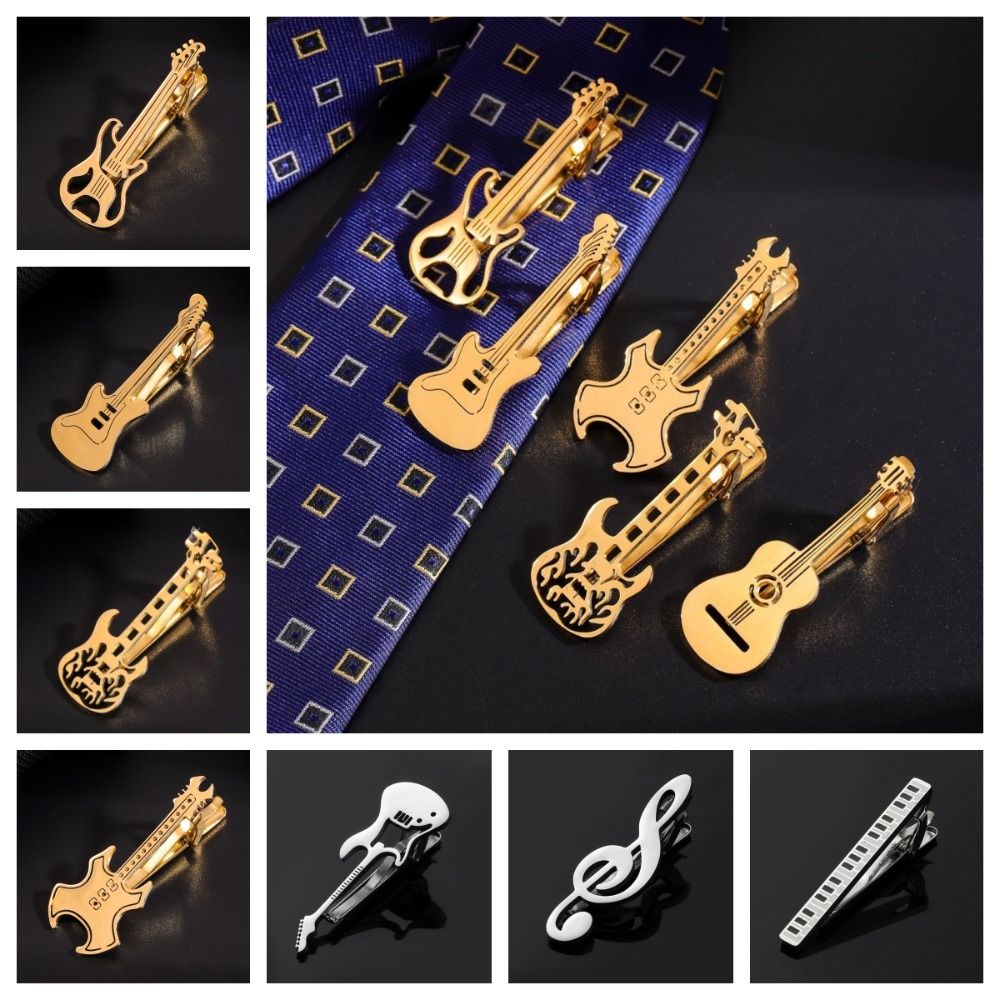 Musical Instrument Symbols - Moda Klucz wiolinowy Gitara Spinka do
