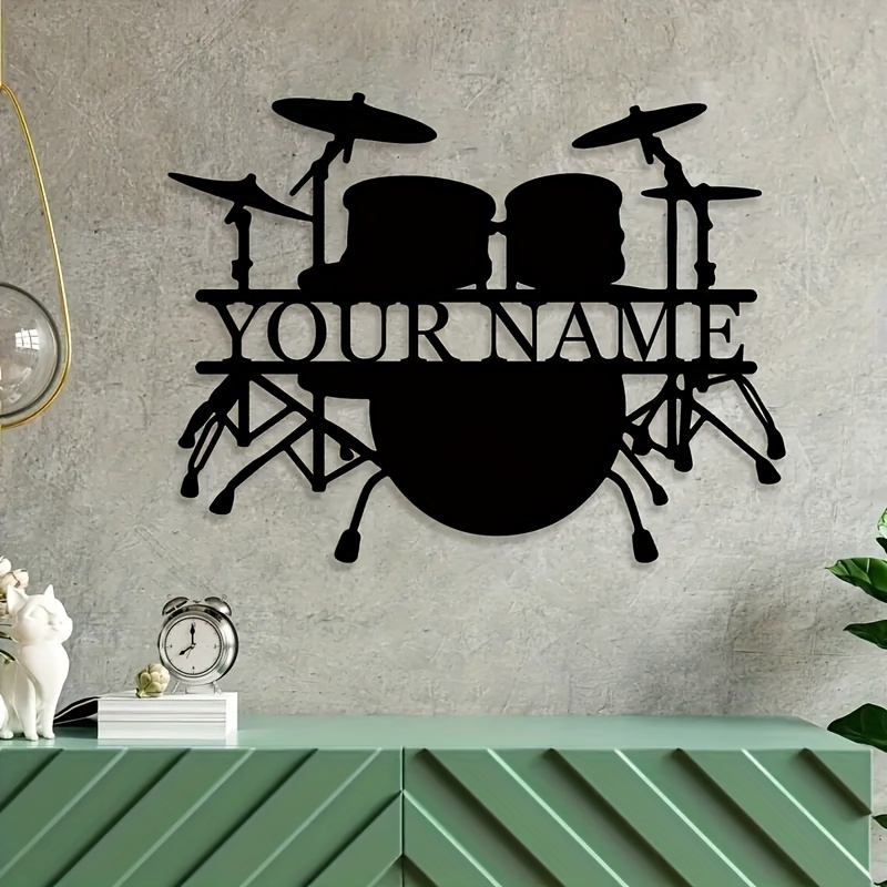 Musical Instrument And Names - Metalowy szyld ścienny z motywem zestawu