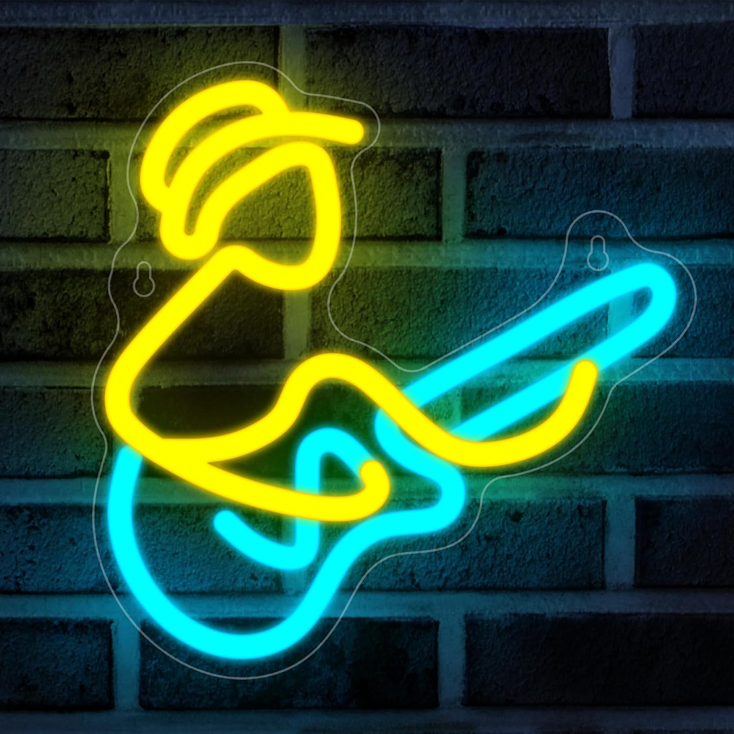 Musical Instrument Sign - Neonowa tablica z motywem gitary, oświetlenie