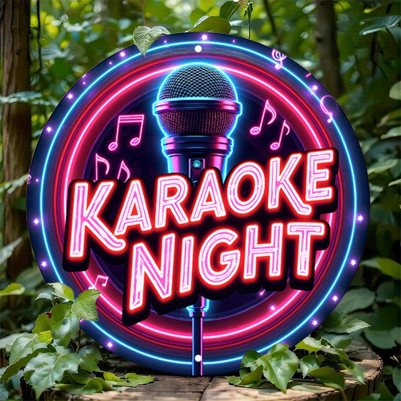 Musical Instrument Sign - 2D LED Neonowy Znak Mikrofon Karaoke
