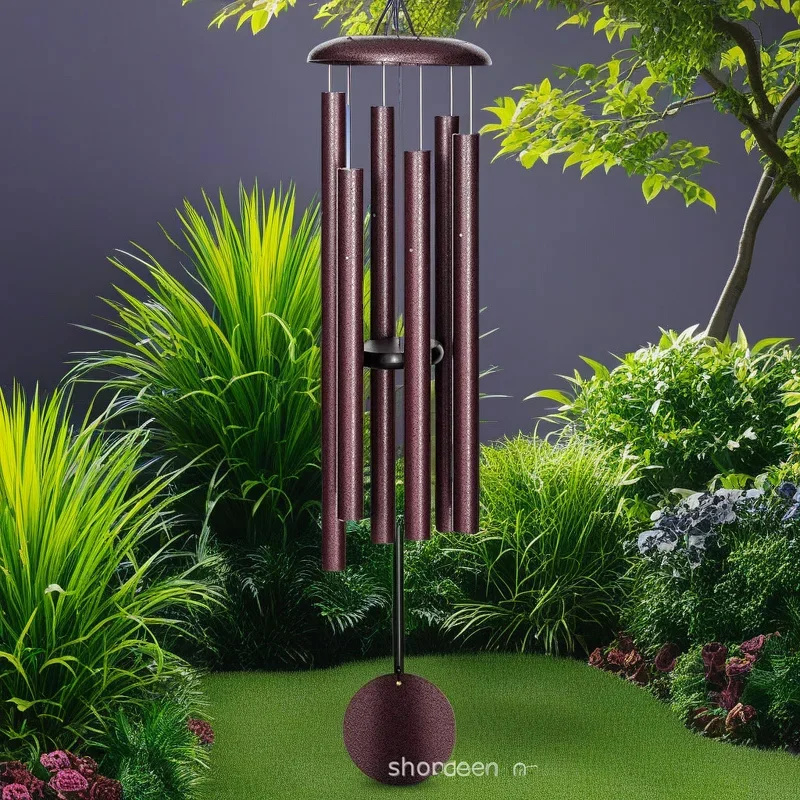 Wind Chime Tubular - Dzwonek wietrzny ogrodowy 45 cali, czerwona