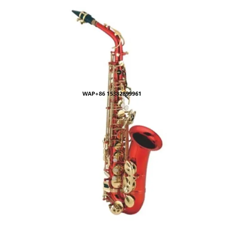 Musical Instrument Logo - Profesjonalny saksofon altowy w kolorze czerwonym,