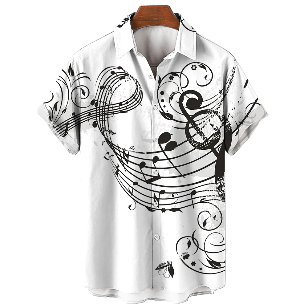 Nowa męska koszula 2026 letnia – Musical Instrument Symbols recenzja i cena