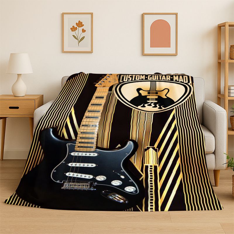 Koc z miękkiego flanelu z logo – Musical Instrument Logo recenzja i cena