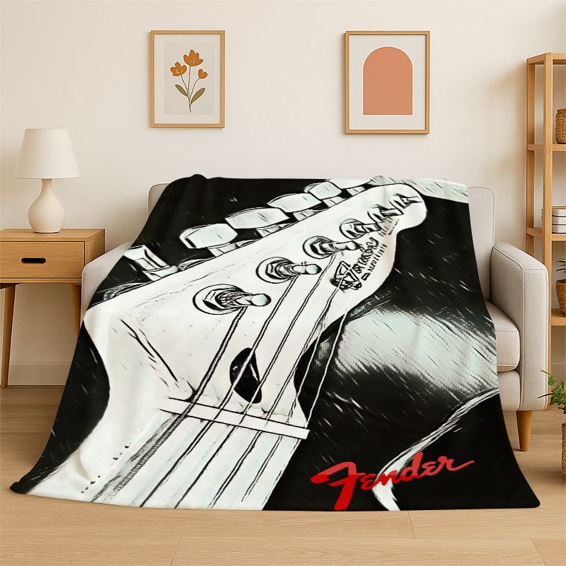 Koc z miękkiego flanelu z logo – Musical Instrument Logo recenzja i cena