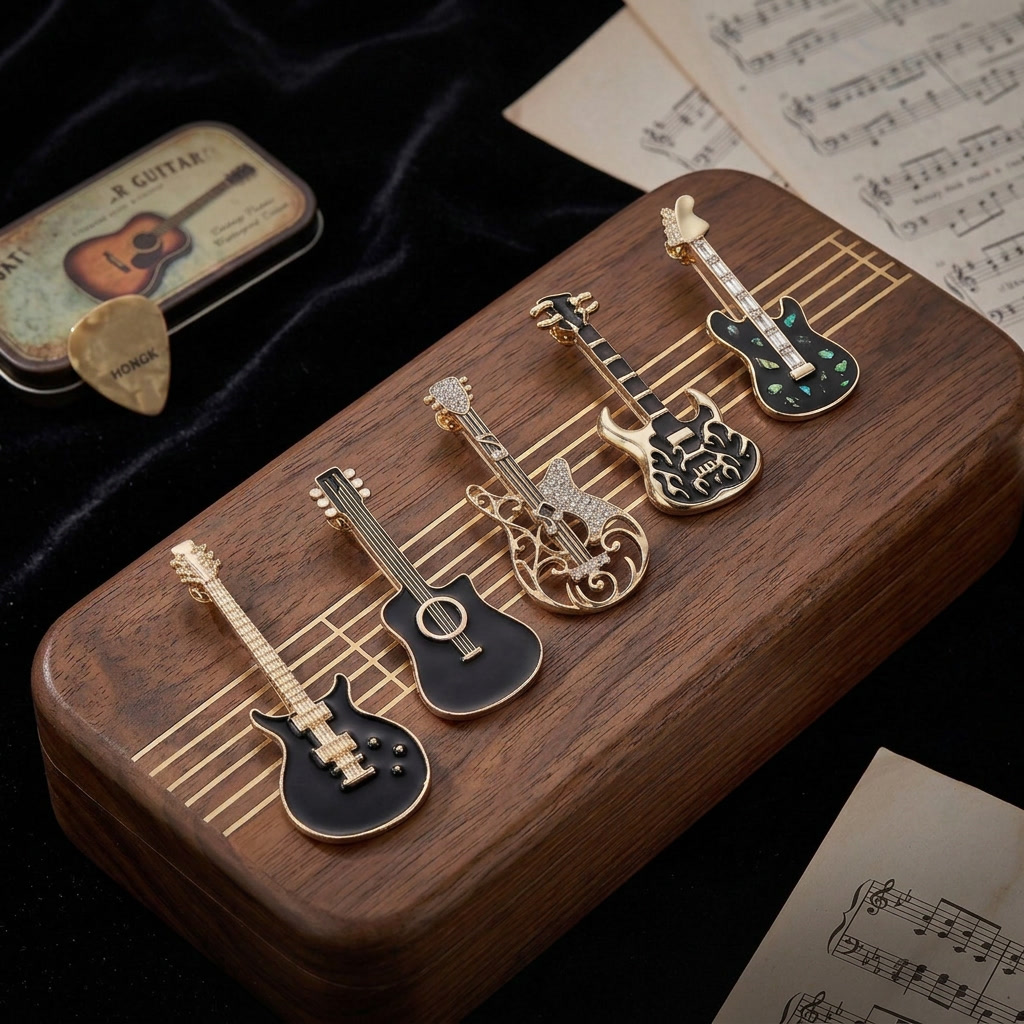 Modne emaliowane broszki w ksz – Musical Instrument Symbols recenzja i cena