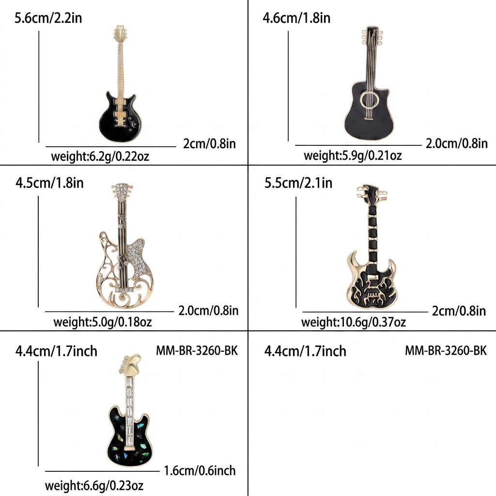 Modne emaliowane broszki w ksz – Musical Instrument Symbols recenzja i cena