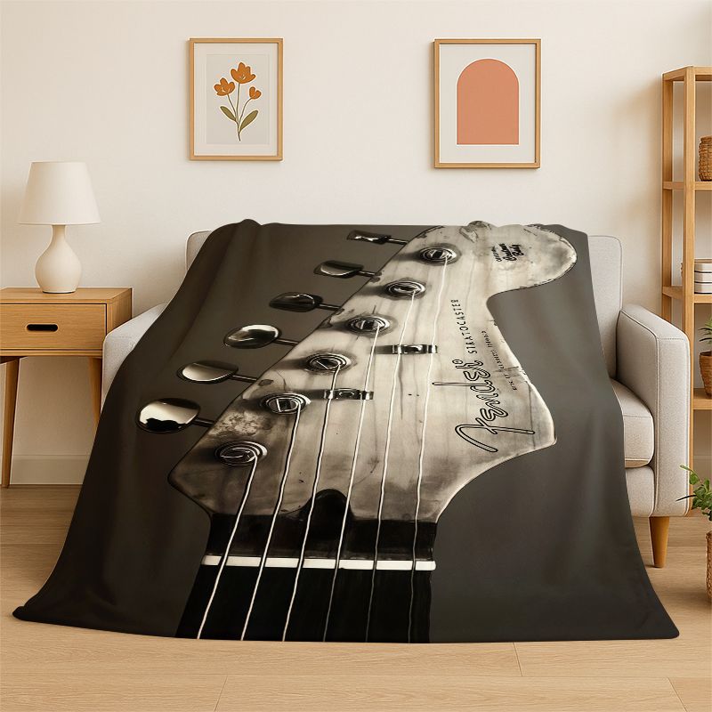 Koc z miękkiego flanelu z logo – Musical Instrument Logo recenzja i cena