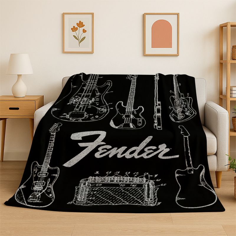 Koc z miękkiego flanelu z logo – Musical Instrument Logo recenzja i cena