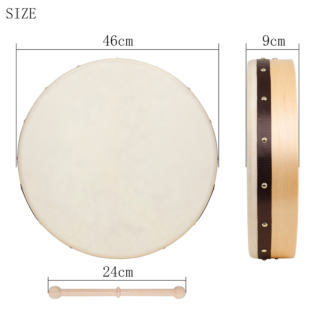 Irski bęben Bodhran z skórzaną – Frame Drum Goat Skin recenzja i cena