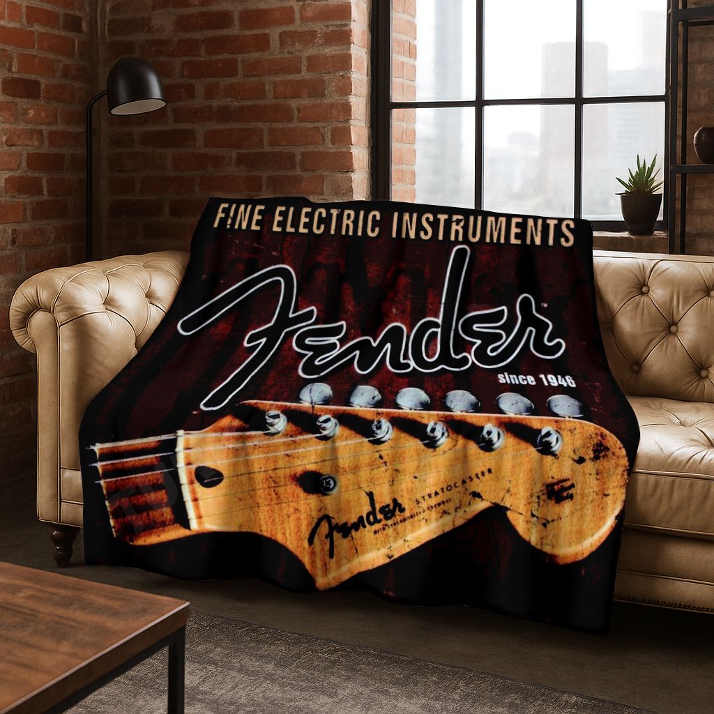 Koc Flanelowy z Logo Fender, M – Musical Instrument Logo recenzja i cena