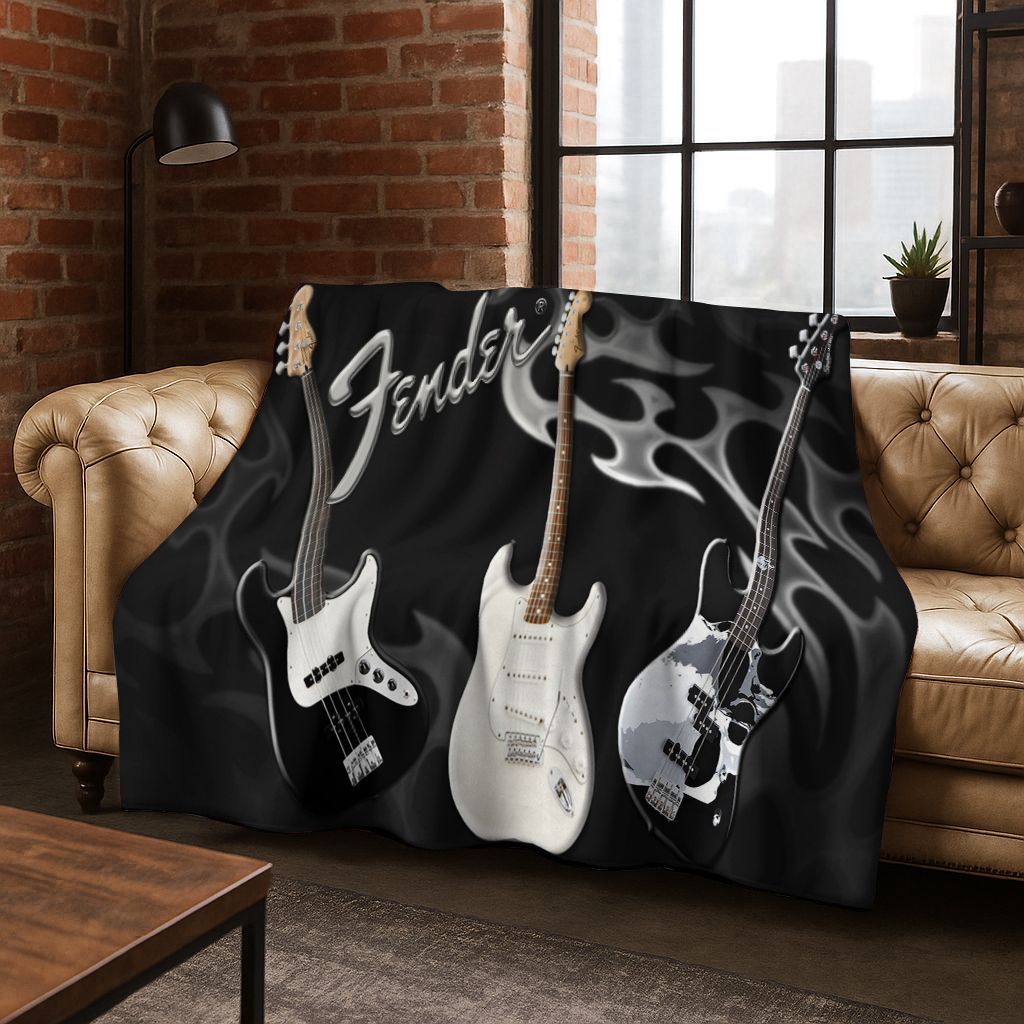 Koc Flanelowy z Logo Fender, M – Musical Instrument Logo recenzja i cena
